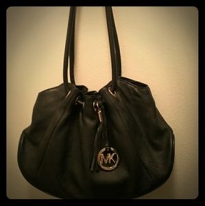 Michael Kors Black Leather Bag with Tassel